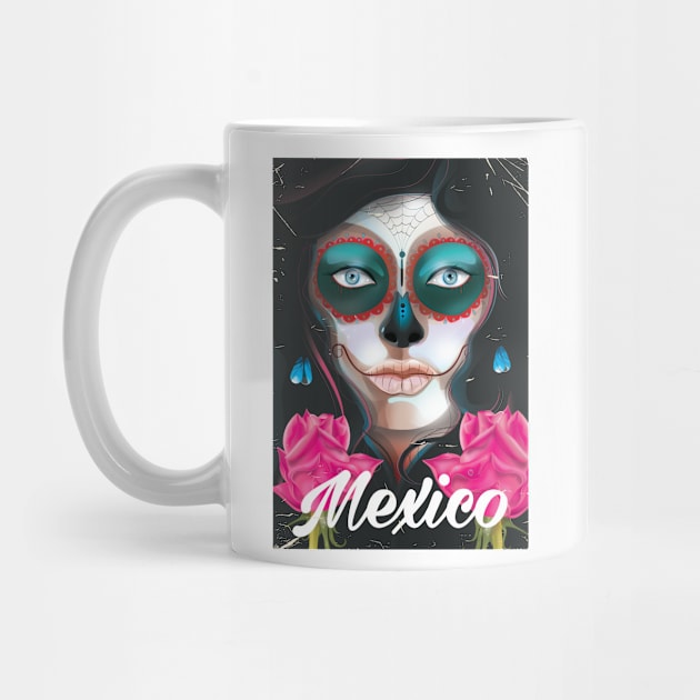 Mexico Day of the Dead travel poster by nickemporium1